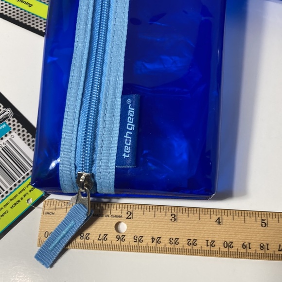 Blue Makeup Bag Pencil Case Zipper Organizer - Picture 6 of 11